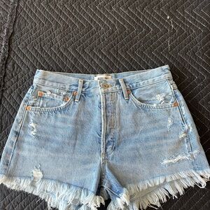 AGOLDE Women's Parker Vintage Cut off Denim Shorts - Light Blue